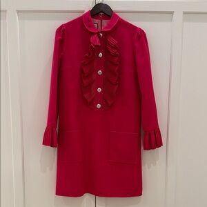 Gucci Vibrant ruffle dress with button detail